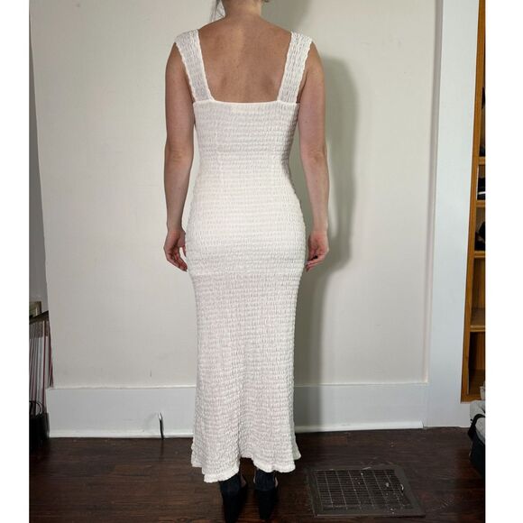 Free People Beach White Semi-Sheer Maxi Dress with Slit Size XS - Picture 3 of 8